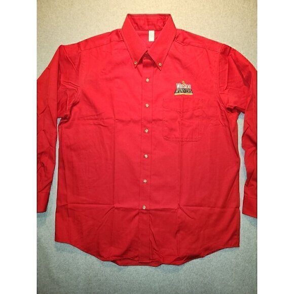 Vintage NASCAR Winston Winners Club Red Button Down Shirt Mens Large Made in USA - Picture 1 of 10